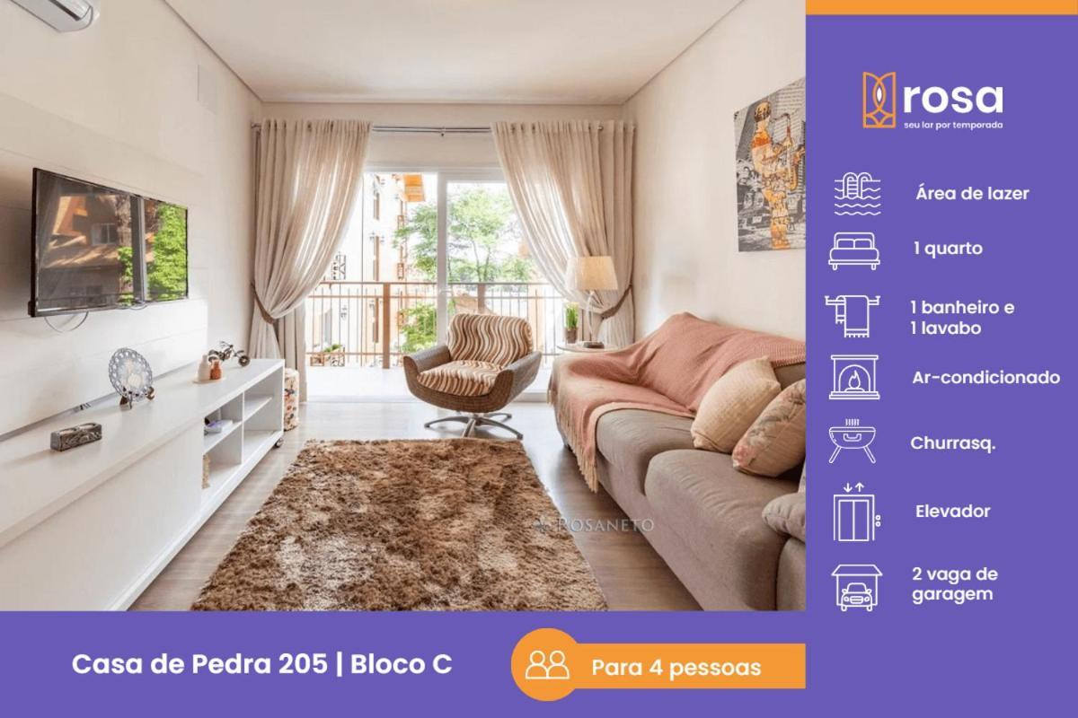 Rosa Edificio Casa De Pedra Lejlighed Gramado Eksteriør billede