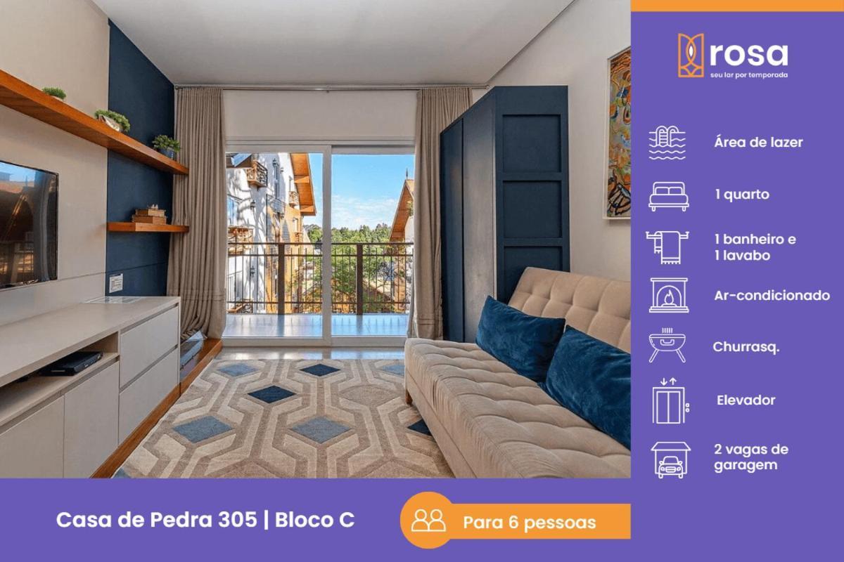 Rosa Edificio Casa De Pedra Lejlighed Gramado Eksteriør billede